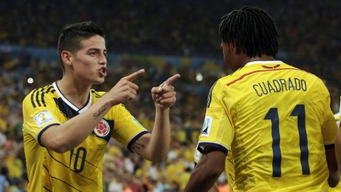 Cuadrado y James en la selección colombiana.