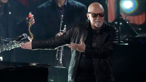 Billy Joel performs "You May Be Right" during the 66th annual Grammy Awards on Sunday, Feb. 4, 2024, in Los Angeles. (AP Photo/Chris Pizzello)