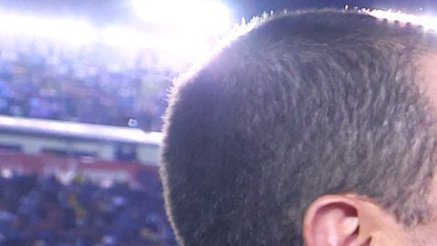 André Jardine y Martin Anselmi en un partido por la Liga MX.