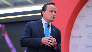 Toluca, Estado de México, 23 de enero de 2025. Mikel Arriola, presidente ejecutivo de la Liga BBVA MX, durante la presentación de la nueva alianza estratégica entre la Liga BBVA MX, Liga BBVA MX Femenil y Nissan, realizada en la Federación Mexicana de Futbol. Foto: Imago7/ Eloísa Sánchez