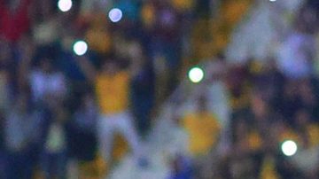 Ciudad de México, 1 de febrero de 2025. Brian Rodríguez en festejo de gol, durante el partido correspondiente a la jornada 5 del torneo Clausura 2025 de la Liga BBVA MX, entre las Águilas del América y los Bravos de FC Juárez, realizado en el estadio Ciudad de los Deportes. Foto: Imago7/ Manlio Contreras