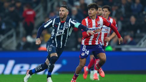 Guadalupe, Nuevo León, 22 de febrero de 2025. , durante el partido correspondiente a la jornada 8 del torneo Clausura 2025 de la Liga BBVA MX, entre los Rayados del Monterrey y el Atlético San Luis, realizado en el estadio BBVA. Foto: Imago7/