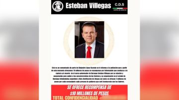 Recompensa por gobernador de Durango