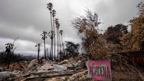 A property burned by the Eaton Fire is seen Thursday, Feb. 6, 2025, in Altadena, Calif. (AP Photo/Ethan Swope)