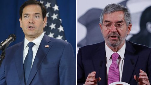 Los cancilleres Marco Rubio, de EE.UU., y Juan Ramón de la Fuente, de México.