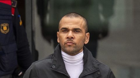Brazilian soccer star Dani Alves leaves Brians 2 penitentiary center in Sant Esteve Sesrovires, near Barcelona, northeast, Spain, Monday, March 25, 2024. A Spanish court says Dani Alaves has deposited a bail of one million euros required for his release from prison and will also have to hand over his passports while appealing a rape conviction in Barcelona. (AP Photo/Emilio Morenatti)