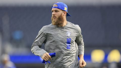 Los Angeles Rams wide receiver Cooper Kupp warms up before an NFL football game Thursday, Oct. 24, 2024, in Inglewood, Calif. (AP Photo/Ryan Sun)