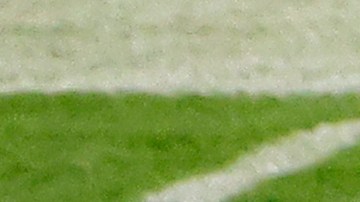 A detailed view of the NFL Shield logo is seen painted on the grass at Lambeau Field after an NFL football game between the Green Bay Packers and the San Francisco 49ers, Sunday, Nov. 24, 2024, in Green Bay, Wis. (AP Photo/Tyler Kaufman)