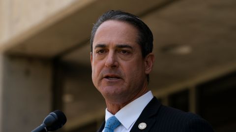 Orange County District Attorney Todd Spitzer speaks during a news conference in Santa Ana, Calif., Monday, May 16, 2022. (AP Photo/Jae C. Hong)