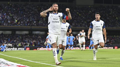 Ciudad de México, 8 de marzo de 2025. Sergio Ramos en festejo de gol durante el partido correspondiente a la jornada 11 del torneo Clausura 2025 de la Liga BBVA MX, entre la Máquina Celeste del Cruz Azul y los Rayados del Monterrey, realizado en el estadio Olímpico Universitario. Foto: Imago7/ Etzel Espinosa