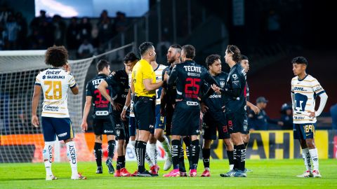 Ciudad de México, 16 de marzo de 2025. Sergio Ramos resultó expulsado, durante el partido correspondiente a la jornada 12 del torneo Clausura 2025 de la Liga BBVA MX, entre los Pumas de la UNAM y los Rayados del Monterrey, realizado en el estadio Olímpico Universitario. Foto: Imago7 / Diego Padilla