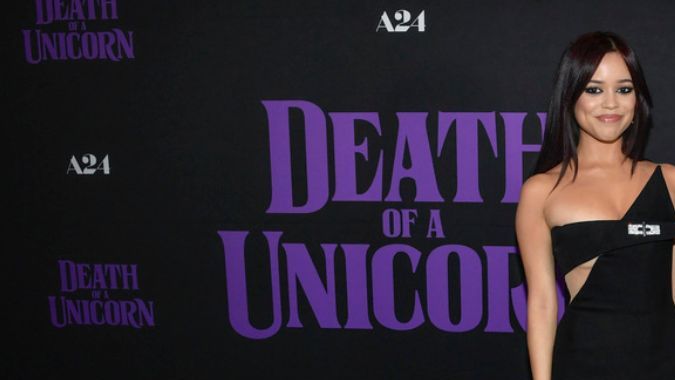 Jenna Ortega attends the special screening of A24's "Death of a Unicorn" at AMC Lincoln Square on Tuesday, March 11, 2025, in New York. (Photo by Evan Agostini/Invision/AP)