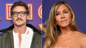 Izquierda: Pedro Pascal attends the SNL50: The Homecoming Concert at Radio City Music Hall on Friday, Feb. 14, 2025, in New York. (Photo by Evan Agostini/Invision/AP). Derecha: Jennifer Aniston arrives at the 76th Primetime Emmy Awards on Sunday, Sept. 15, 2024, at the Peacock Theater in Los Angeles. (AP Photo/Jae C. Hong)