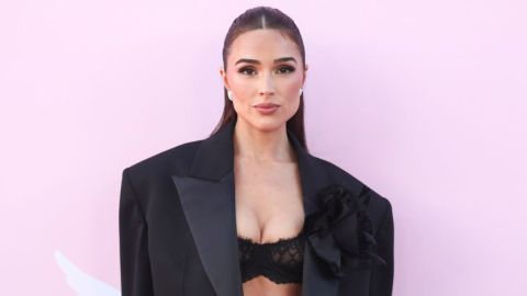 Olivia Culpo arrives at the Victoria's Secret Fashion Show on Tuesday, Oct. 15, 2024, in the Brooklyn borough of New York. (Photo by Andy Kropa/Invision/AP)