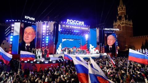 Celebraciones en Moscú, en 2004, con motivo del décimo aniversario de la anexión rusa de Crimea.