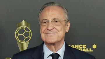 FILE - Real Madrid president Florentino Perez poses for a picture prior the 66th Ballon d'Or ceremony at Theatre du Chatelet in Paris, France, Monday, Oct. 17, 2022. (AP Photo/Francois Mori, File)