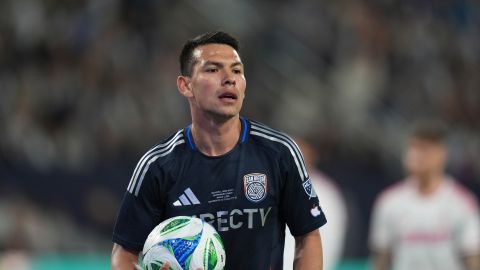 San Diego FC midfielder Hirving "Chucky" Lozano during the first half of an MLS soccer match against St. Louis City Saturday, March 1, 2025, in San Diego. (AP Photo/Gregory Bull)