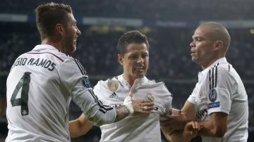 Pepe, Sergio Ramos y Chicharito en el Real Madrid.