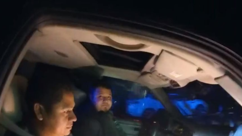 El DHS compartió una imagen sobre la parada de tránsito de Ábrego García.