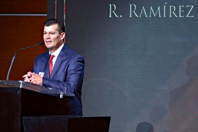 Pachuca de Soto, Hidalgo, 07 de Noviembre de 2017. Ramón Ramírez, durante la ceremonia de investidura al Salón de la Fama 2017, celebrado en el Auditorio Gota de Plata. Foto: Imago7/Ulises Naranjo