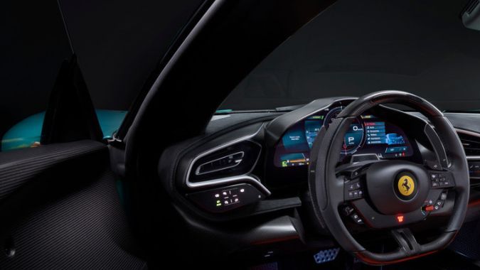 Parte del interior del Ferrari 296 Speciale