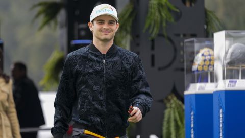 McLaren driver Pato O'Ward, of Mexico, arrives for the first free practice ahead of the Formula One Mexico Grand Prix auto race at the Hermanos Rodriguez racetrack in Mexico City, Friday, Oct. 25, 2024. (AP Photo/Moises Castillo)