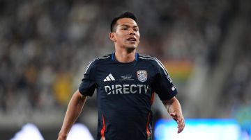 San Diego FC midfielder Hirving "Chucky" Lozano during the second half of an MLS soccer match against St. Louis City Saturday, March 1, 2025, in San Diego. (AP Photo/Gregory Bull)