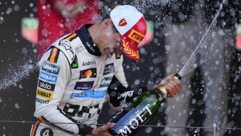 Lando Norris celebra su tiunfo.