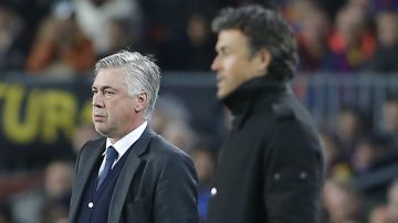 Carlo Ancelotti junto a Luis Enrique.