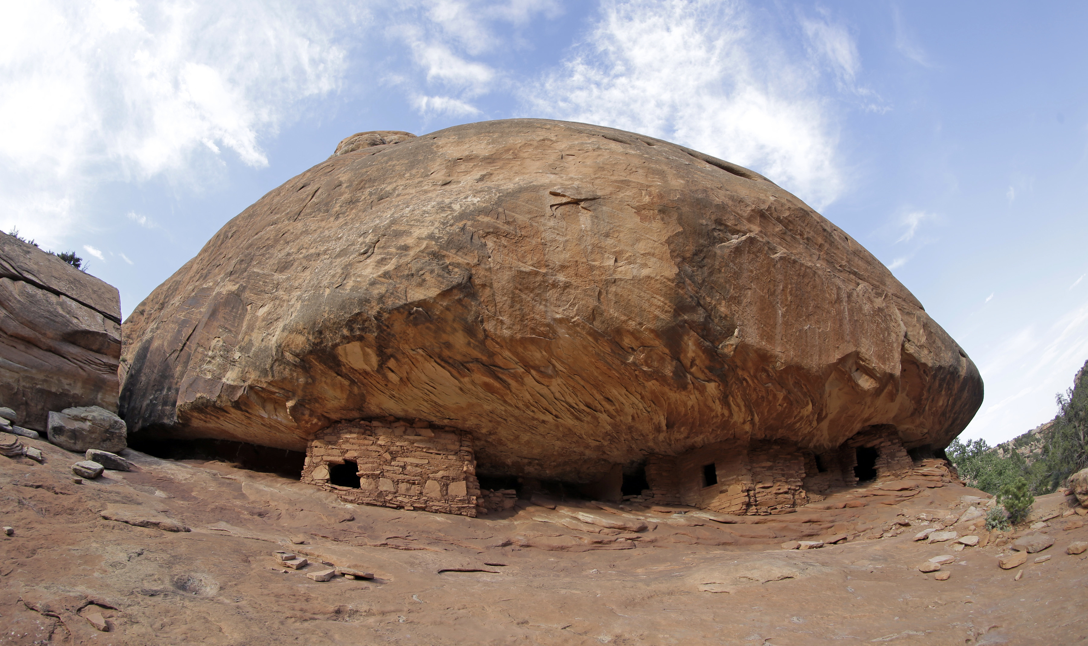 Las ruinas de "Casa en llamas" en Mule Canyon, que forma parte del Monumento Nacional Bears Ears, establecido por el presidente Obama, cerca de Blanding, Utah.