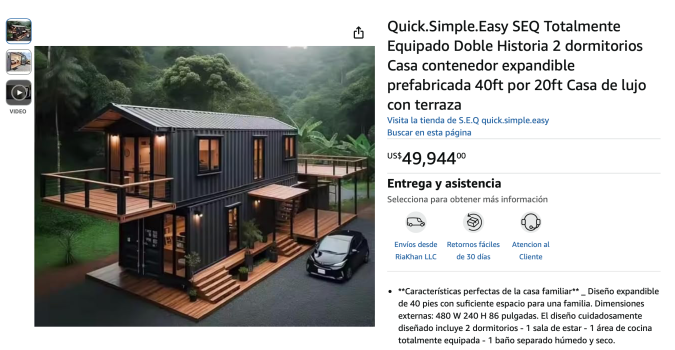 Esta casa prefabricada de Amazon está totalmente equipada.