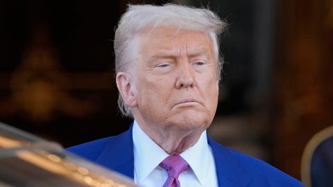 President Donald Trump looks on as he leaves the Royal Palace after a signing ceremony with Saudi Crown Prince Mohammed bin Salman in Riyadh, Saudi Arabia, Tuesday, May 13, 2025. (AP Photo/Alex Brandon)