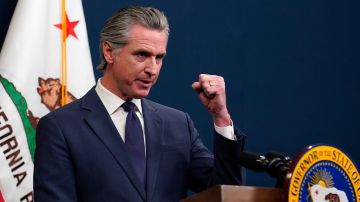 Calif. Gov. Gavin Newsom presents his revised 2025-2026 state budget during a news conference in Sacramento, Calif., May 14, 2025. (AP Photo/Rich Pedroncelli)