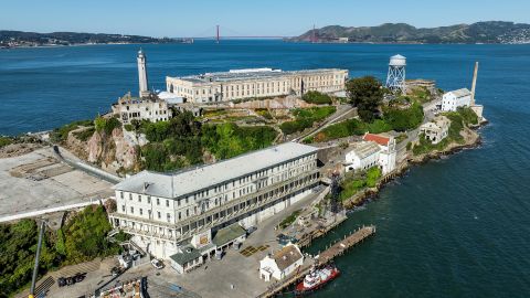 Alcatraz Island is pictured on Monday, May 5, 2025, in San Francisco. (AP Photo/Noah Berger)