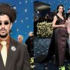 Izquierda: Bad Bunny en la Met Gala 2025. Derecha: J Balvin y su esposa Valentina Ferrer en la alfombra de la Met Gala.