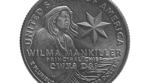 Moneda de 25 centavos de Wilma Makiller
