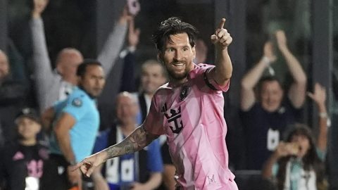 Lionel Messi en festejo de gol.