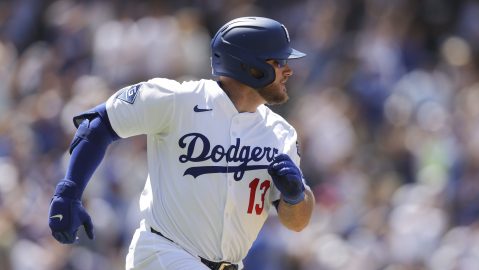 Los Angeles Dodgers' Max Muncy runs after hitting a grand slam during the sixth inning of a baseball game against the Washington Nationals in Los Angeles, Sunday, June 22, 2025. (AP Photo/Jessie Alcheh)