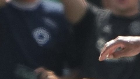 Khvicha Kvaratskhelia celebra el gol 100 del torneo.