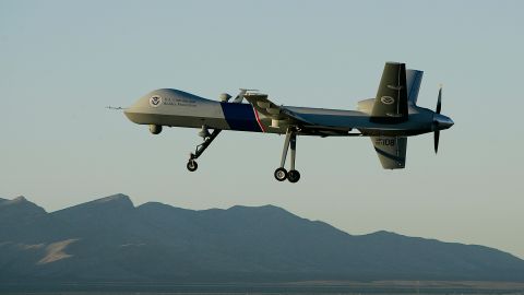 FILE -- In an Oct. 25, 2007 file photo a Predator drone unmanned aerial vehicle takes off on a U.S. Customs Border Patrol mission from Fort Huachuca, Ariz. The Federal Aviation Administration has been asked to issue flying rights for a range of pilotless planes to carry out civilian and law-enforcement functions but has been hesitant to act for safety reasons. (AP Photo/Ross D. Franklin/file)