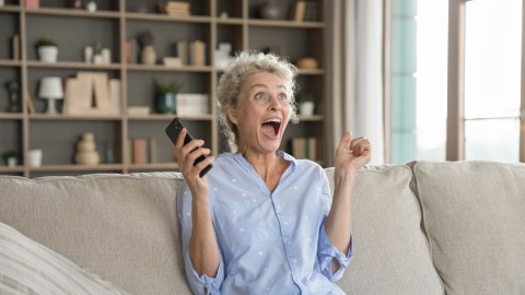Grito de mujer ganadora de la lotería
