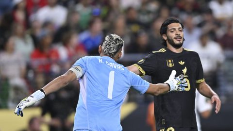 Las Vegas, Nevada, Estados Unidos, 22 de junio de 2025. @@@@@, durante el partido correspondiente a la fase de grupos del Grupo A de la Copa Oro de la CONCACAF 2025, entre la Selección Nacional de México y la Selección de Costa Rica, celebrado en el Allegiant Stadium. Foto: Imago7/ Etzel Espinosa
