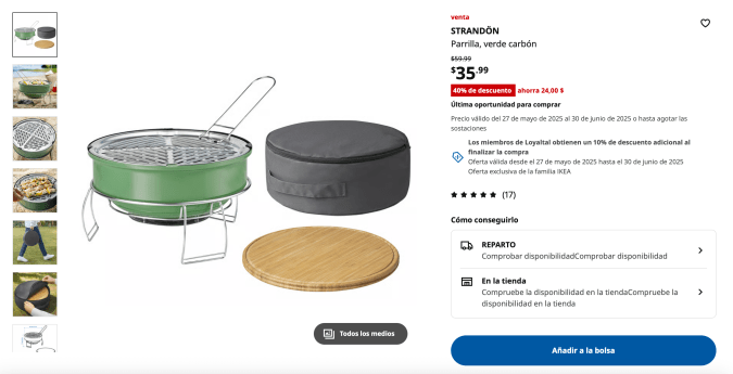 Esta parrilla es ideal para todo tipo de salidas al exterior.