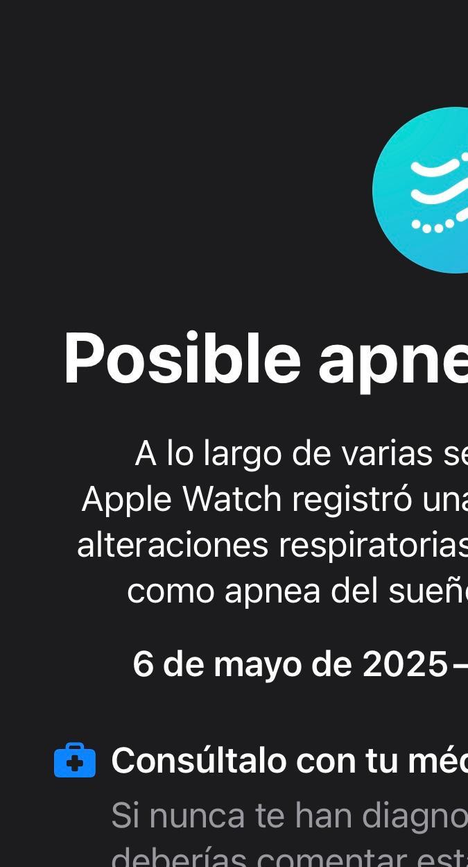 Notificación de posible apnea del sueño