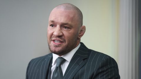 UFC fighter Conor McGregor speaks with reporters in the briefing room of the White House, Monday, March 17, 2025, in Washington. (AP Photo/Evan Vucci)