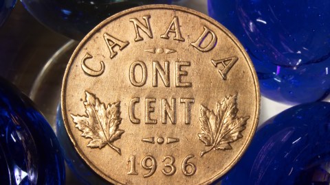 Moneda de un centavo canadiense de 1936