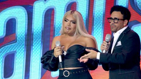 Wendy Guevara en la conferencia para presentar al nuevo elenco de la tercera temporada de "La Casa de los Famosos México 3".