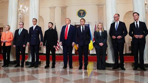 Reunión de jefes de Estado y de Gobierno y líderes europeos con el presidente estadounidense, Donald Trump, en la Casa Blanca.
