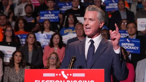 California Gov. Gavin Newsom speaks during a news conference Thursday, Aug. 14, 2025, in Los Angeles. (AP Photo/Marcio Jose Sanchez)