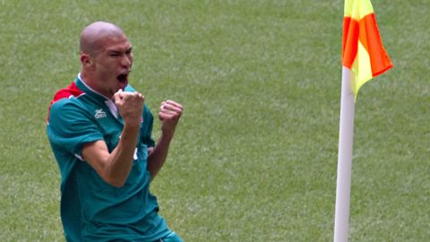 Londres, Reino Unido 4 de Agosto de 2012. Jorge "Chatón" Emriquez festeja su gol durante el pertido entre las selecciones de México y Senegal en los cuartos de final de la Olimpiada de Londres 2012, realizado en el estadio de Wembley.Foto/Imago7/Etzel Espinosa